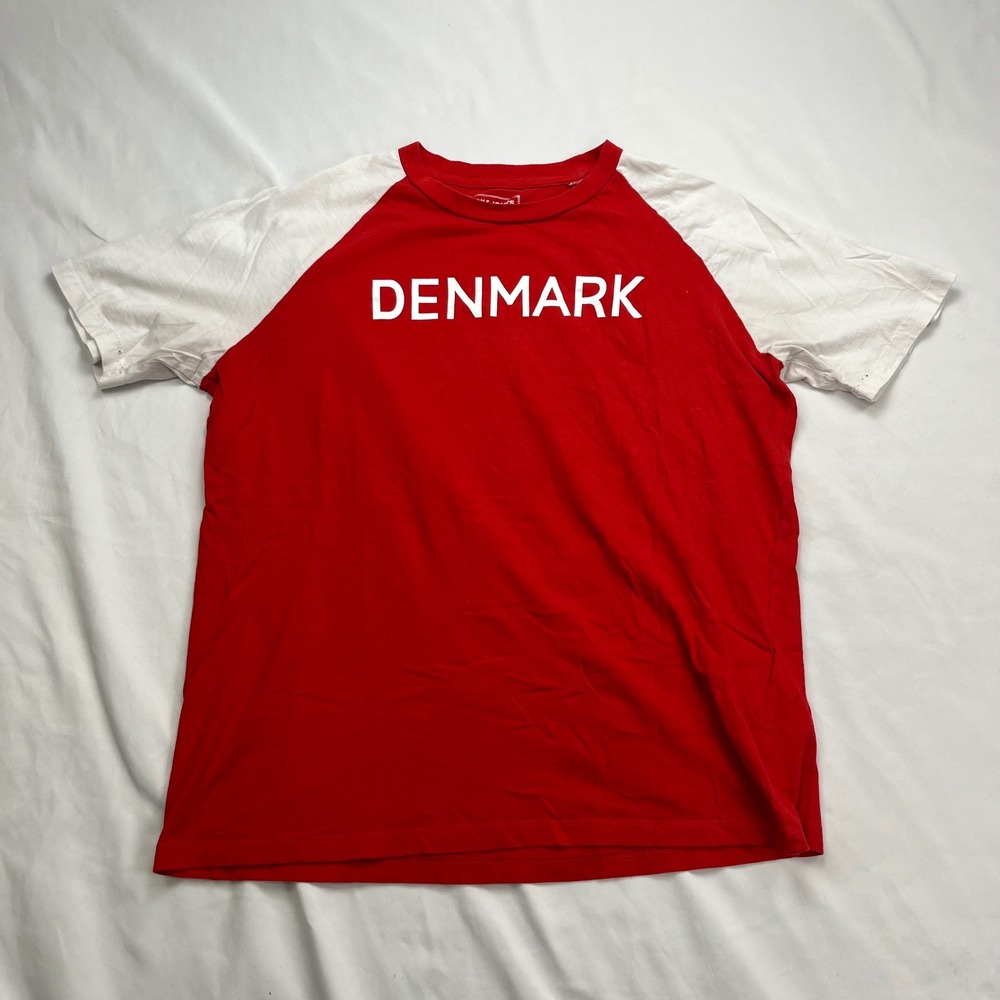 Jack‎ & Jones World Cup Soccer Graphic Red White Raglan Tee Shirt
